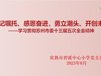 【碧小·党建】牢记嘱托、感恩奋进，勇立潮头、开创未来——碧溪中心小学开展8月主题党日活动